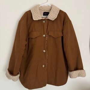 Sweet Rain Sherpa-Lined Barn Jacket Coat | Size L
